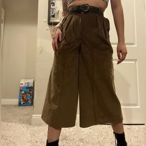 Capri brown corduroy wide leg pants